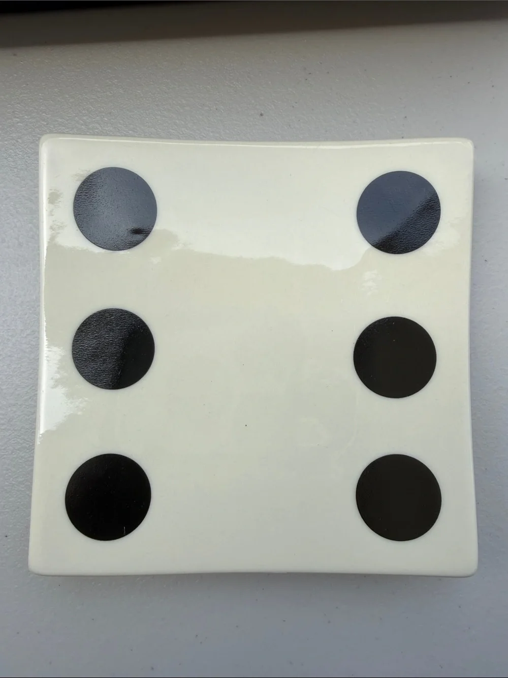Restoration Hardware Black & White Dice Plate Set